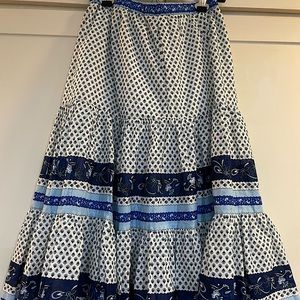Jcrew, size s, blue and white midi/maxi skirt